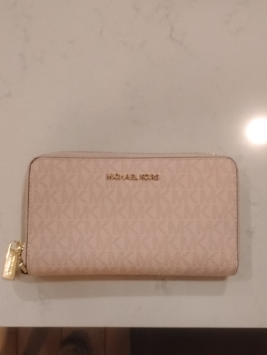 Michael Kors Handbags - Michael Kors Signature Zip Wallet - Light Blush Pink with Gold Hardware